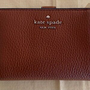 Kate Spade Leather Medium Bifold Wallet (Warm Gingerbread) (NWOT)